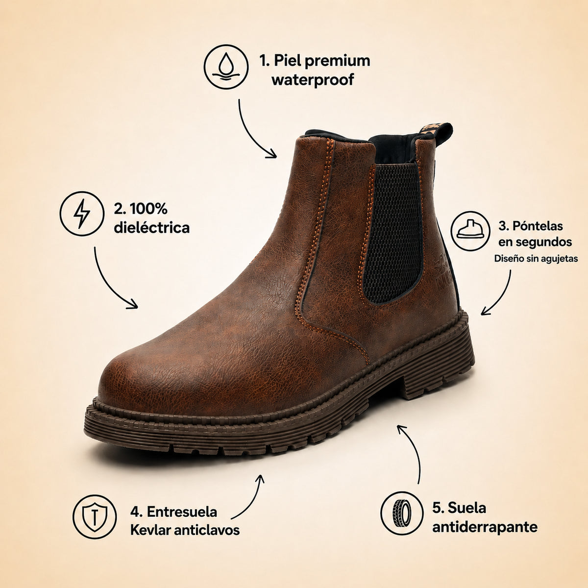 NORD TERRA bota de seguridad de piel con tratamiento waterproof